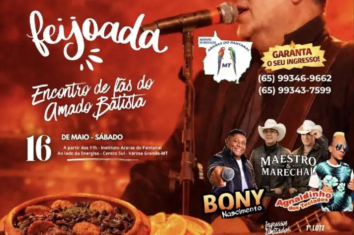 ENCONTRO DE FÃS DO AMADO BATISTA AGITA VÁRZEA GRANDE NESTE SÁBADO (16)