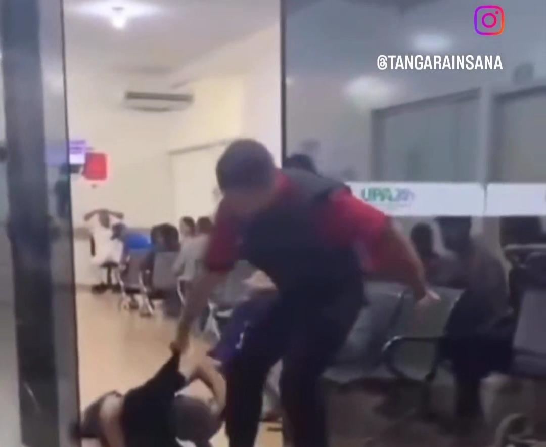 Vídeo mostra segurança de UPA arrastando homem em Tangará da Serra