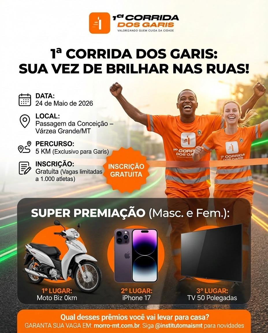 Corrida inédita em MT celebra garis e conta com apoio do deputado Fabinho Tardin