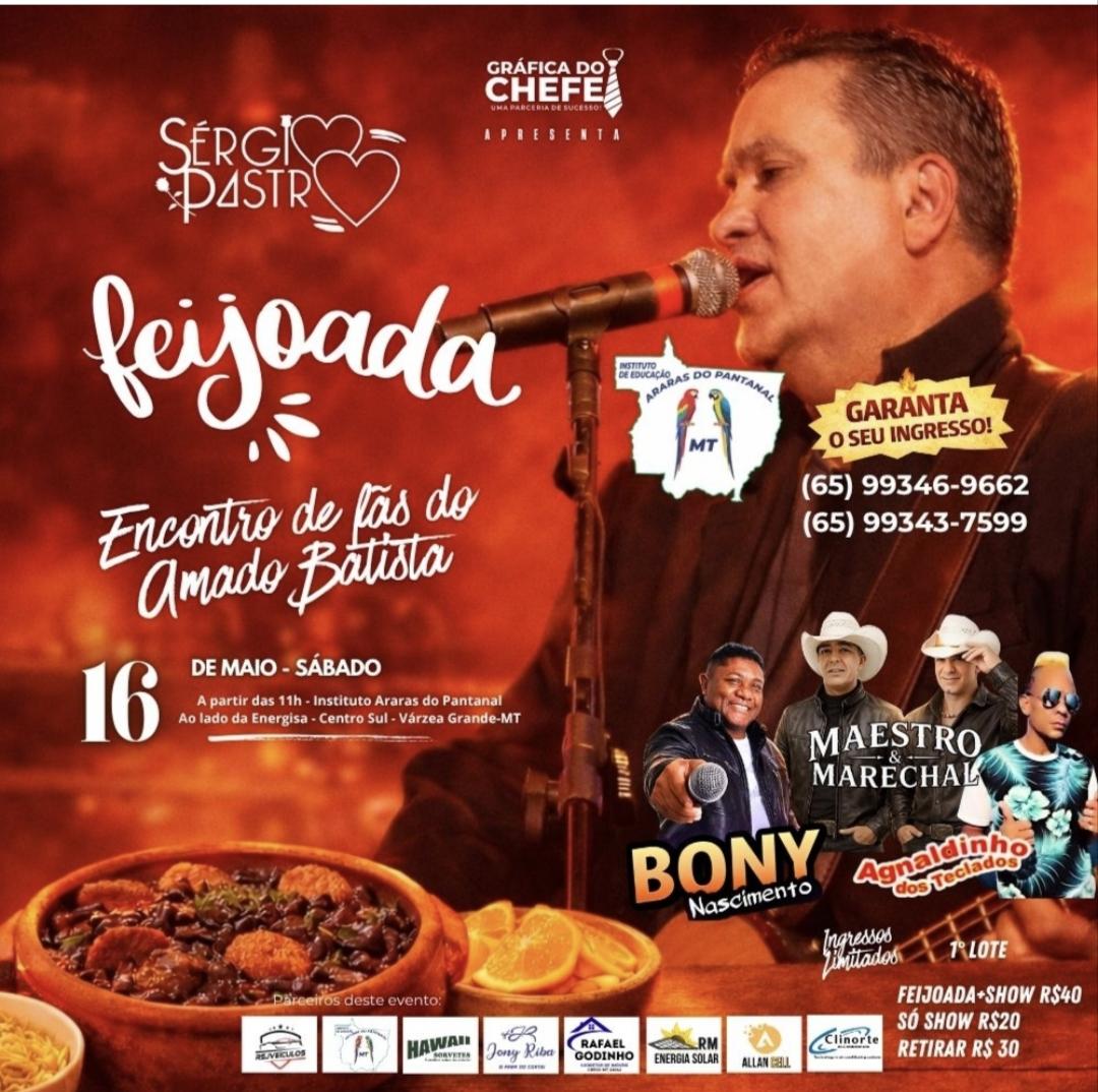 ENCONTRO DE FÃS DO AMADO BATISTA AGITA VÁRZEA GRANDE NESTE SÁBADO (16)